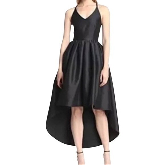 LAST CHANCE Gracia High-Low Backless Spaghetti Strap Gown in Aqua Blue Size M - Picture 2 of 14